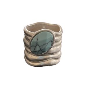 Women’s silver and turquoise statement ring size‎ 7-1/2.